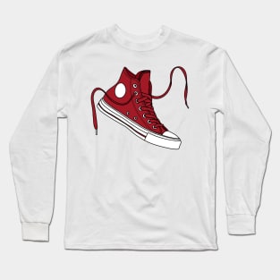 Deep red high tops Long Sleeve T-Shirt